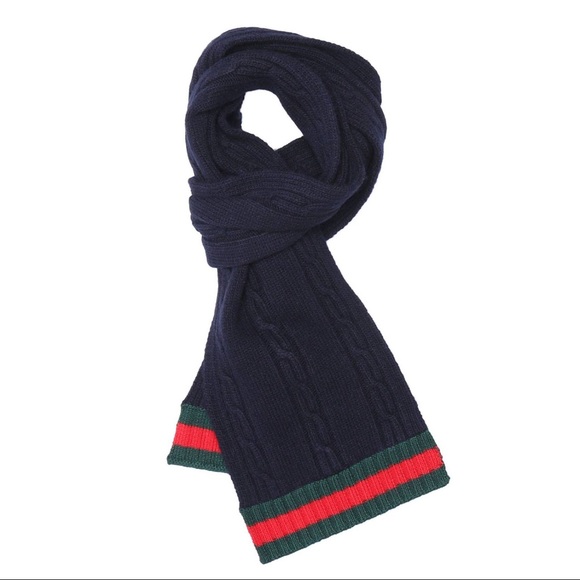 Gucci Other - Midnight Blue Knit Wool Gucci Scarf